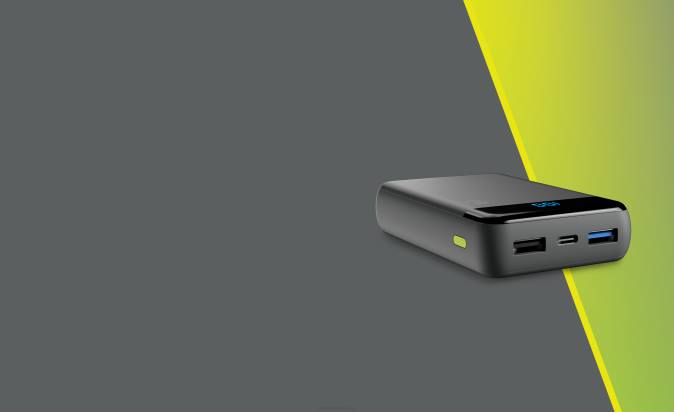 Fat Fast and Flexible Fat Stash 2 10000 mAh Portable Battery Pack XXFB38 Chill Grey/Yellow Skullcandy