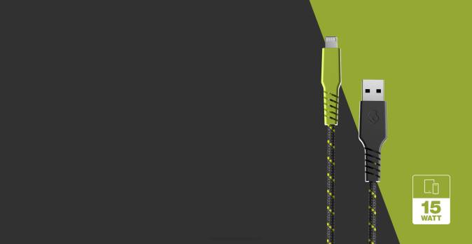 YOUR PATH TO POWER Line+ Braided Charging Cable XXFB45 Chill Grey/Yellow Skullcandy