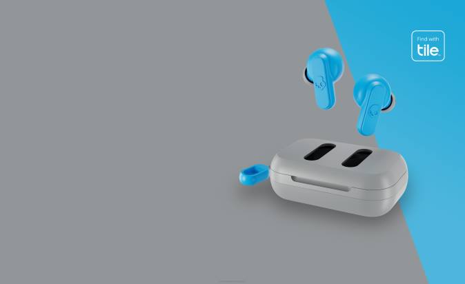 MINI MIGHTY FINDABLE Dime 2 True Wireless Earbuds XXFB28 Light Grey/Blue Skullcandy