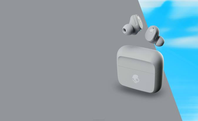 Pocket-Sized and Customized Mod True Wireless Earbuds XXFB20 Light Grey/Blue Skullcandy
