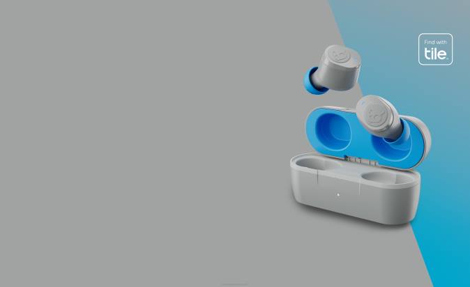 TOTALLY WIRELESS ESSENTIAL Jib True 2Wireless Earbuds XXFB26 Light Grey/Blue Skullcandy