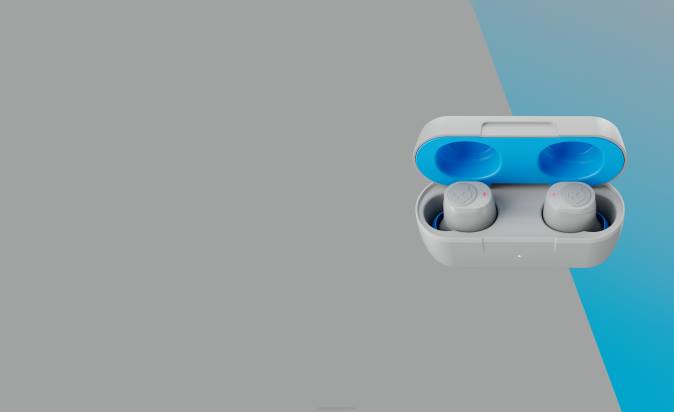 TOTALLY WIRELESS ESSENTIAL Jib True 2Wireless Earbuds XXFB26 Light Grey/Blue Skullcandy