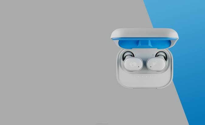 Upgradable tech premium sound Grind True Wireless Earbuds XXFB10 Light Grey/Blue Skullcandy