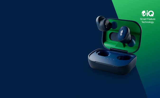 Upgradable tech premium sound Grind True Wireless Earbuds XXFB12 Dark Blue/Green Skullcandy