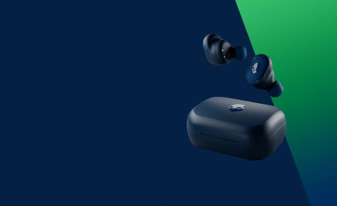 Upgradable tech premium sound Grind True Wireless Earbuds XXFB12 Dark Blue/Green Skullcandy