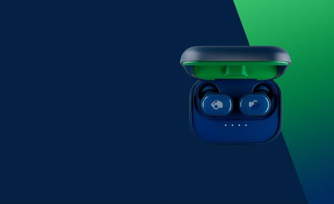 Upgradable tech premium sound Grind True Wireless Earbuds XXFB12 Dark Blue/Green Skullcandy
