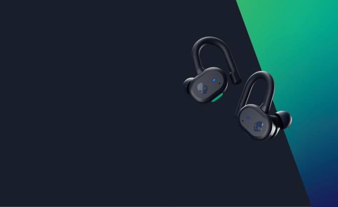 Upgradable tech secure fit Push Active True Wireless Earbuds XXFB13 Dark Blue/Green Skullcandy