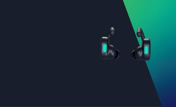 Upgradable tech secure fit Push Active True Wireless Earbuds XXFB13 Dark Blue/Green Skullcandy