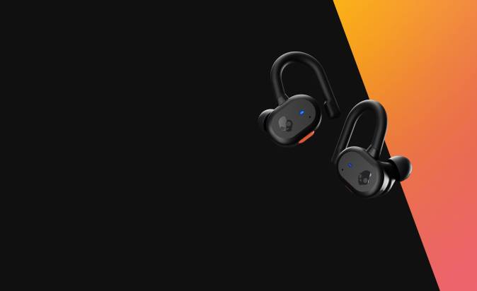 Upgradable tech secure fit Push Active True Wireless Earbuds XXFB15 Black/Orange Skullcandy
