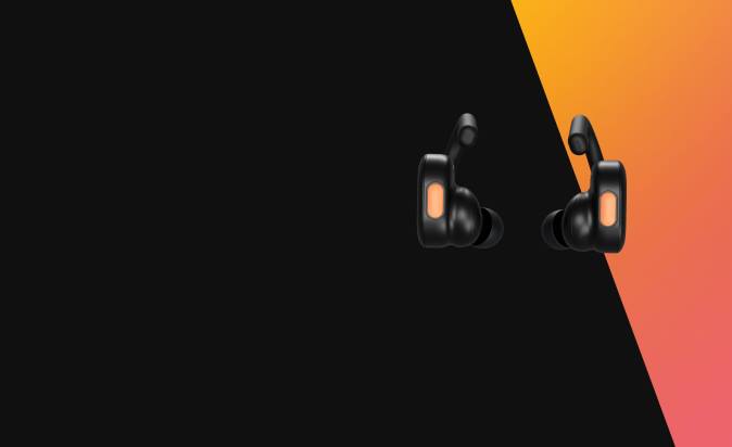 Upgradable tech secure fit Push Active True Wireless Earbuds XXFB15 Black/Orange Skullcandy