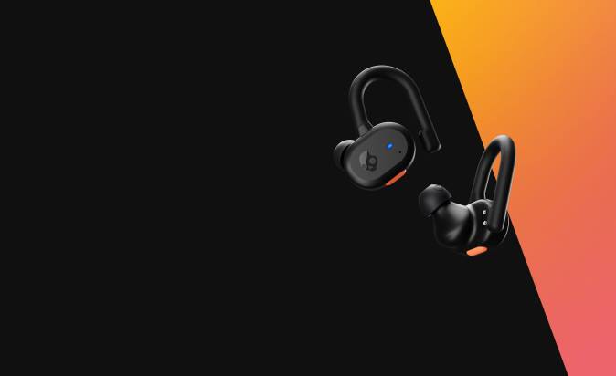 Upgradable tech secure fit Push Active True Wireless Earbuds XXFB15 Black/Orange Skullcandy