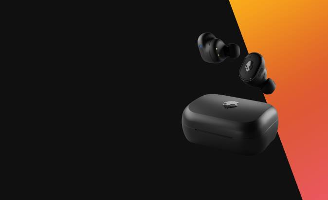 Upgradable tech wireless charging Grind Fuel True Wireless Earbuds XXFB7 Black/Orange Skullcandy